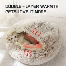 Luxurious Plush Cat Bed Round