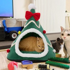 Christmas Tree Cat Bed Cute
