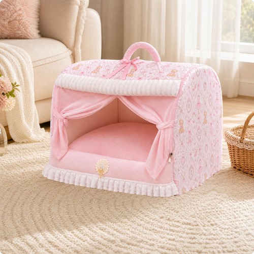 Semi enclosed pet bed with - pet,
