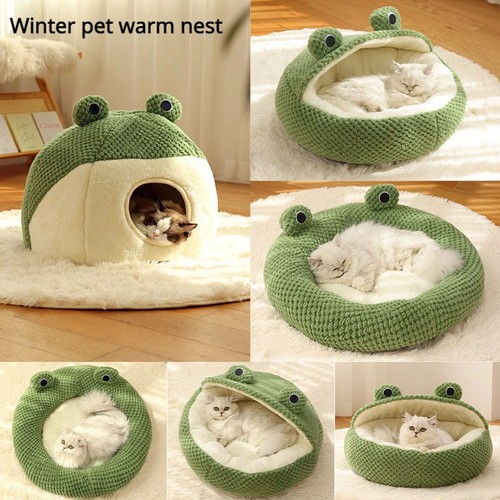 Pet nest warm plush frog - plush, shape
