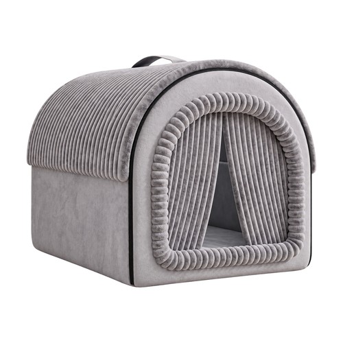 Enclosed pet bed with curtain - enclosed,