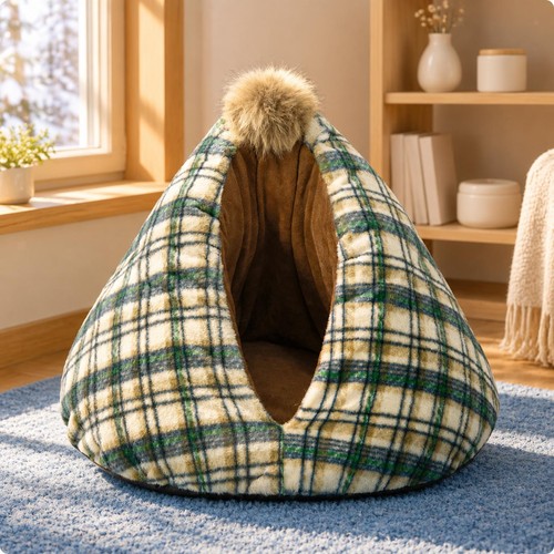 Semi enclosed pet bed - semi-enclosed, with