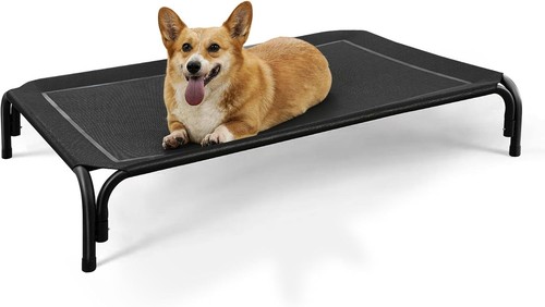 Raised dog bed - bed, dark