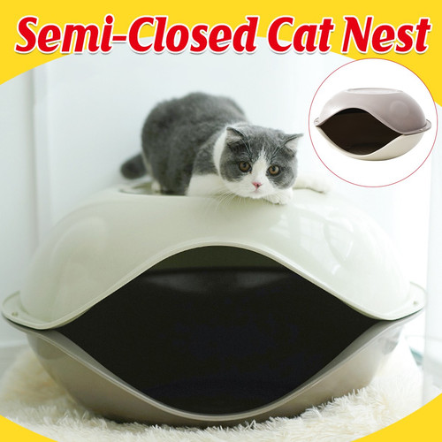 Cat bed semi enclosed nest - cat,