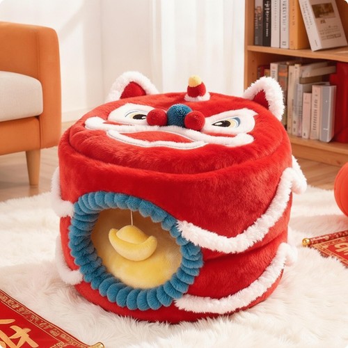 Semi enclosed pet bed with - semi-enclosed,
