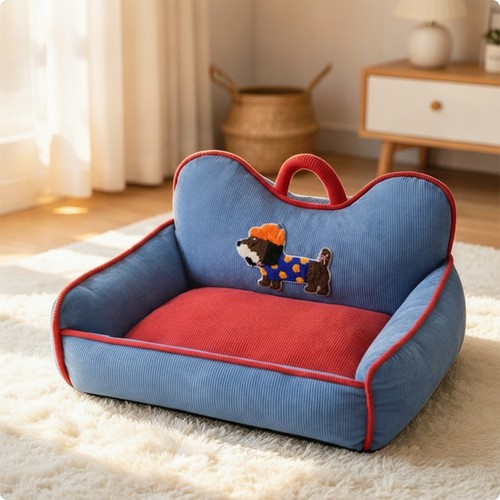 Sofa style dog - bed, portable